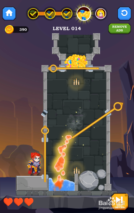 Hero Rescue Online的LEVEL 014怎样通过？