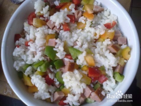 焗彩椒米饭做法