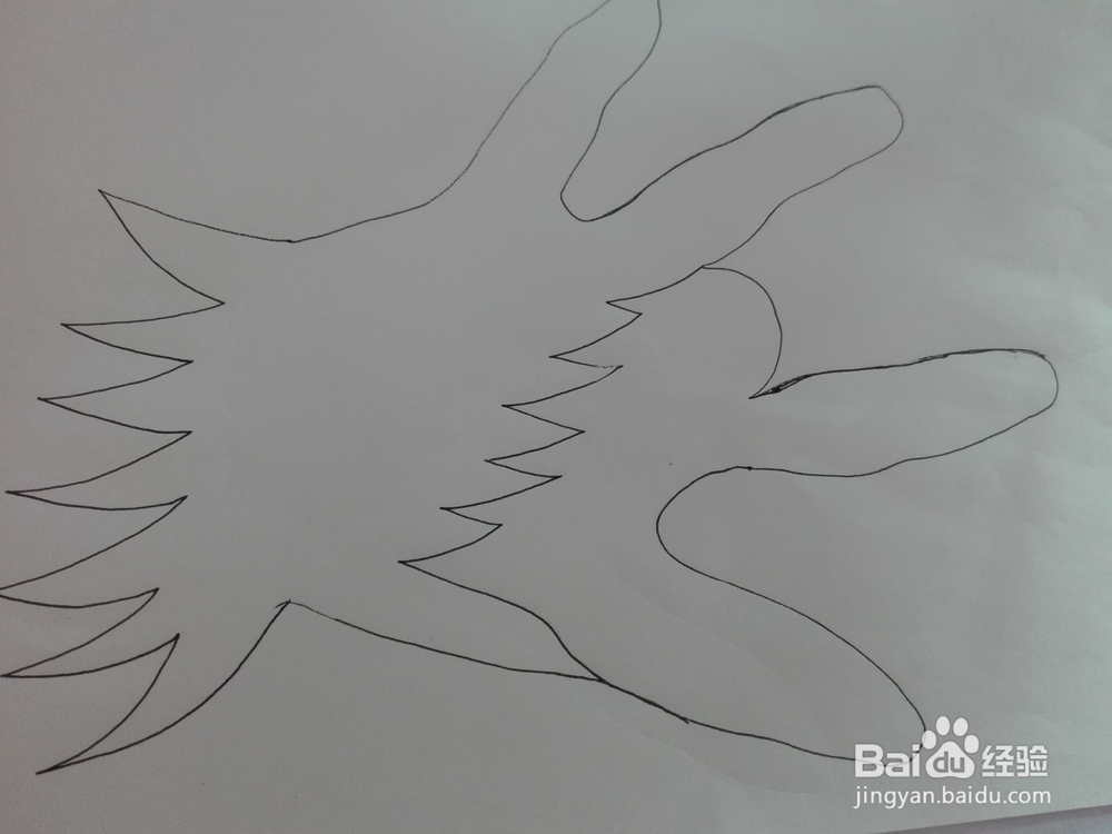 趣味画--手掌变狼狗