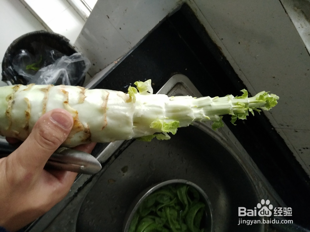 清蒸莴笋片和叶子