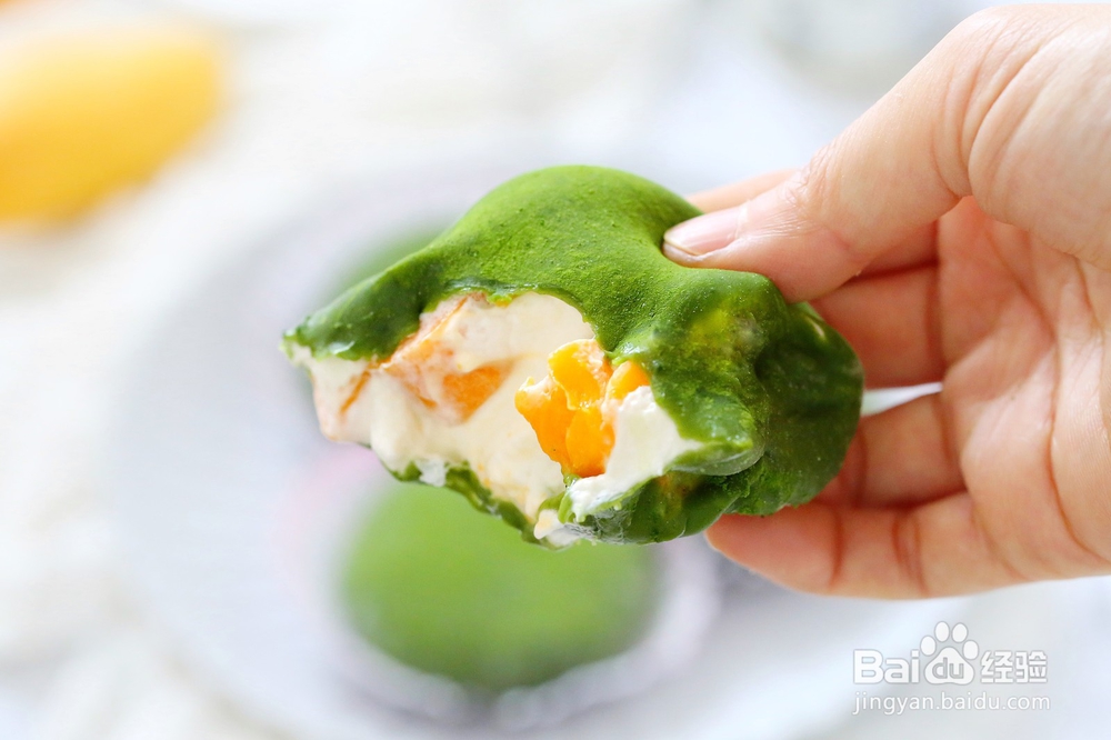 非常简单的网红甜品：抹茶芒果雪媚娘