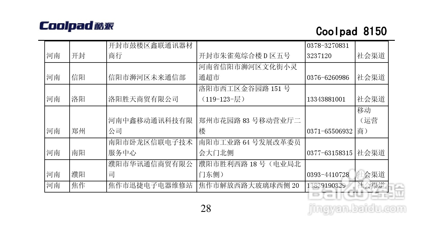 酷派 Coolpad 8150手机说明书:[8]