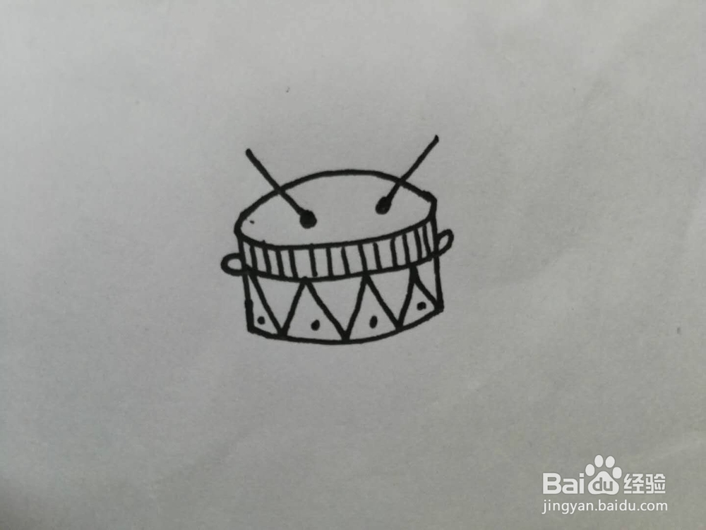 简笔画小响鼓