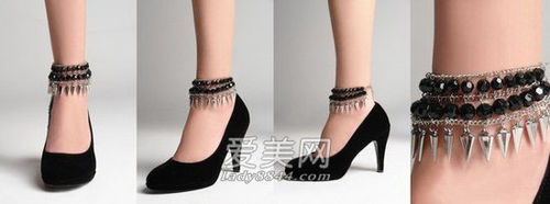 怎样DIY别致脚饰让一双素面高跟鞋变“N”双？
