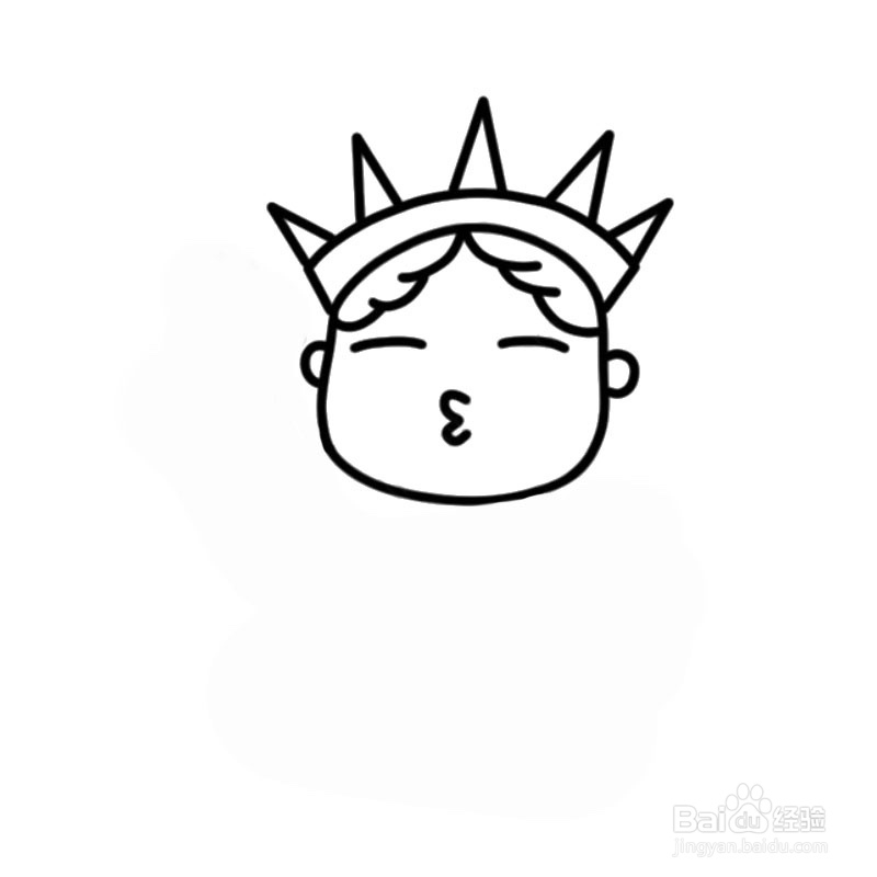 简笔画-如何画Q版自由女神像的简笔画
