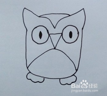 线描画：猫头鹰