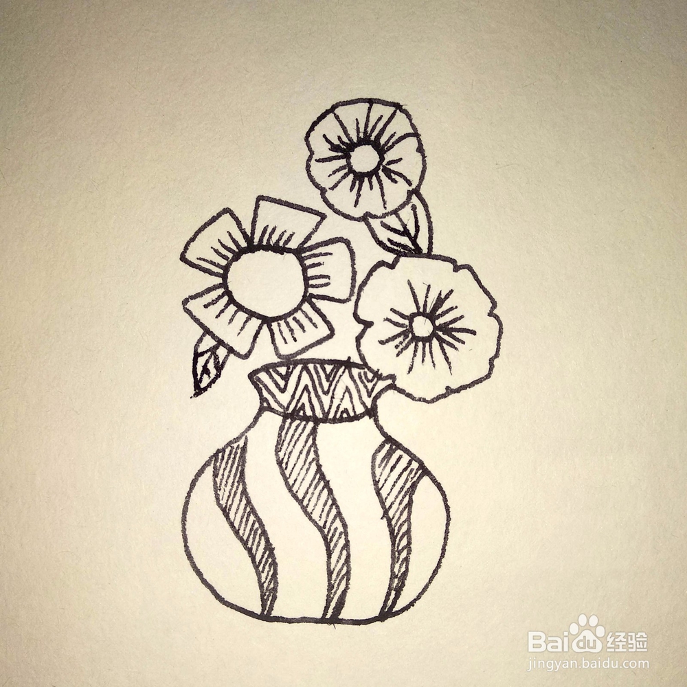 如何画一个很有创意的盆景卡通儿童简笔画