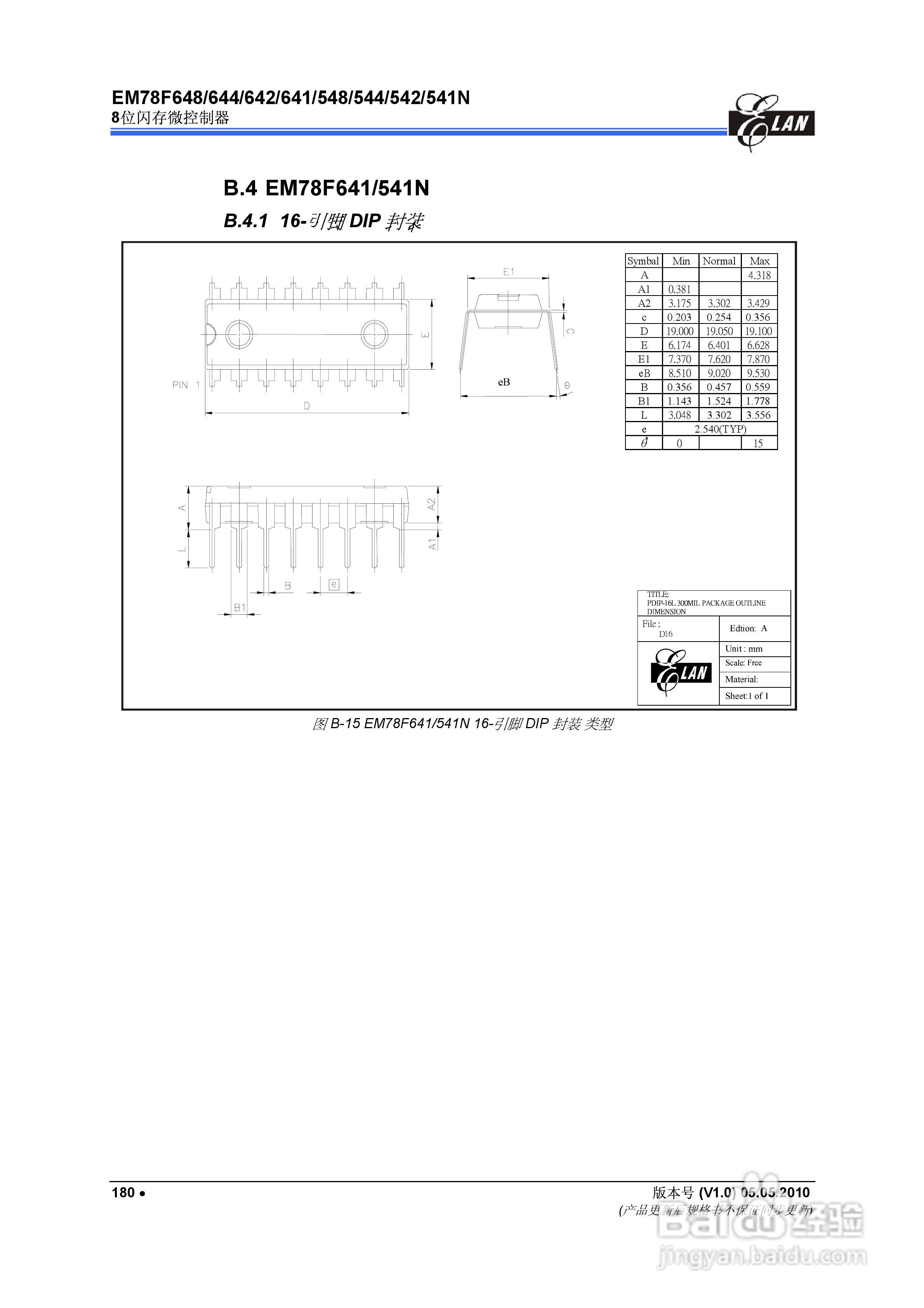 EM78F 8位闪存微控制器说明书:[19]