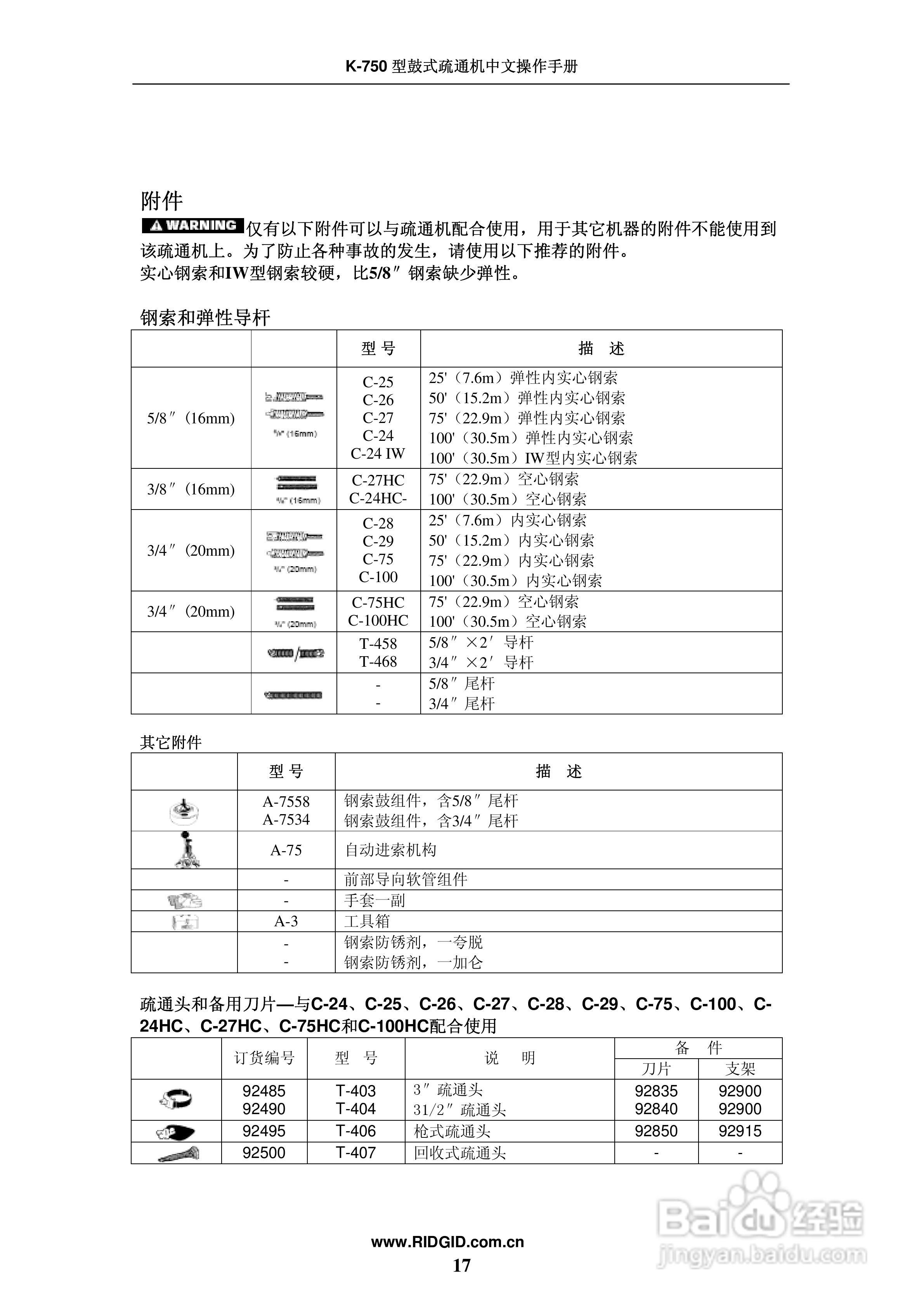 艾默生鼓式疏通机K-750中文操作手册:[2]