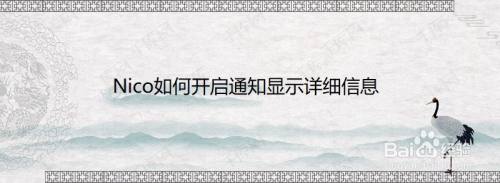 Nico如何开启通知显示详细信息