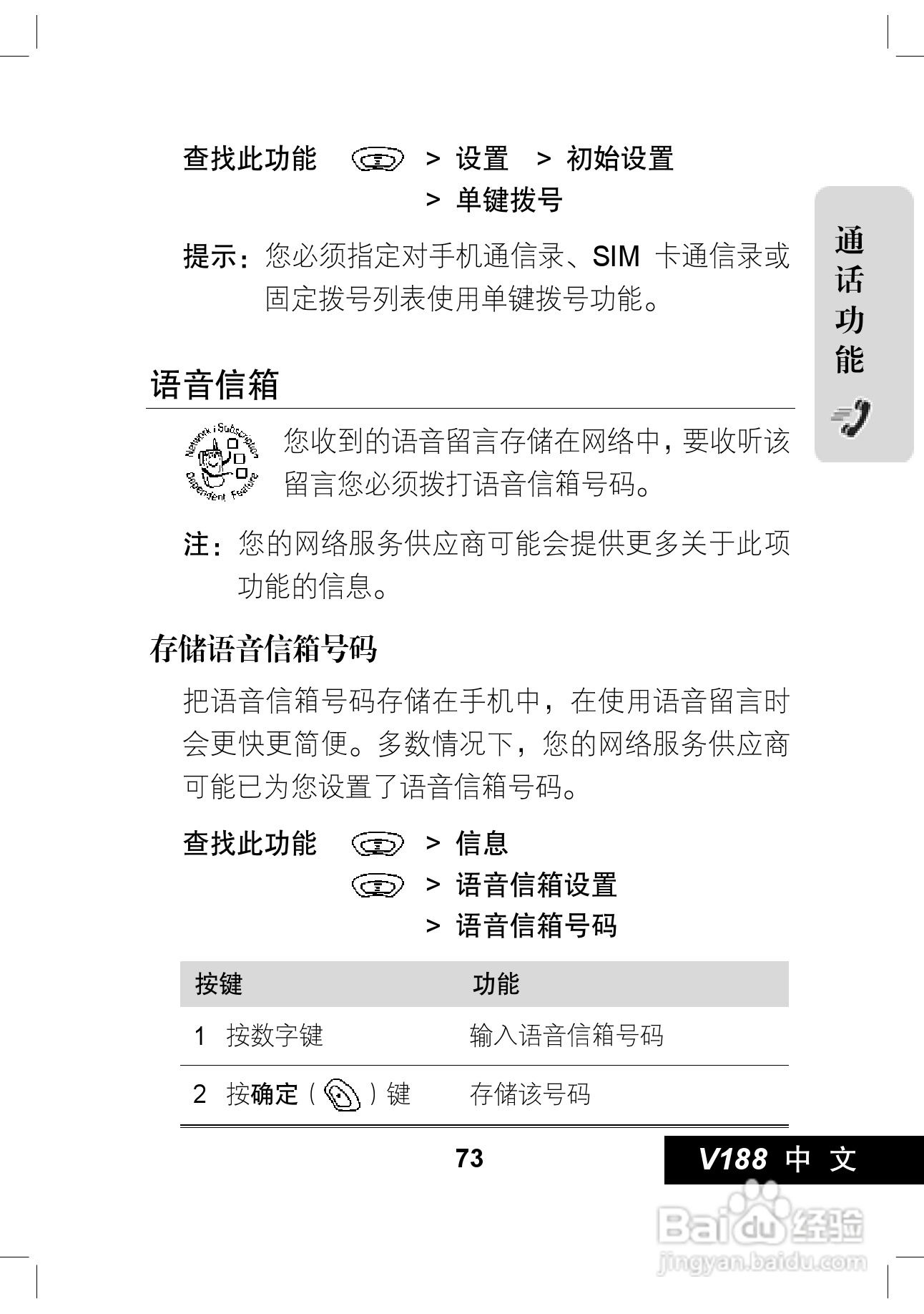 摩托罗拉V188手机使用说明书:[8]