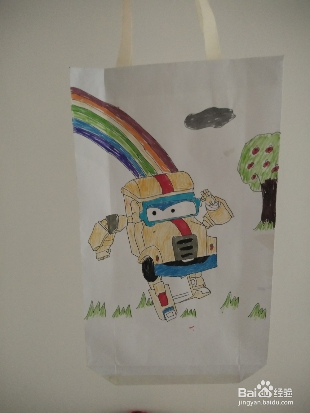 幼儿园手工怎么用A4纸做环保购物袋