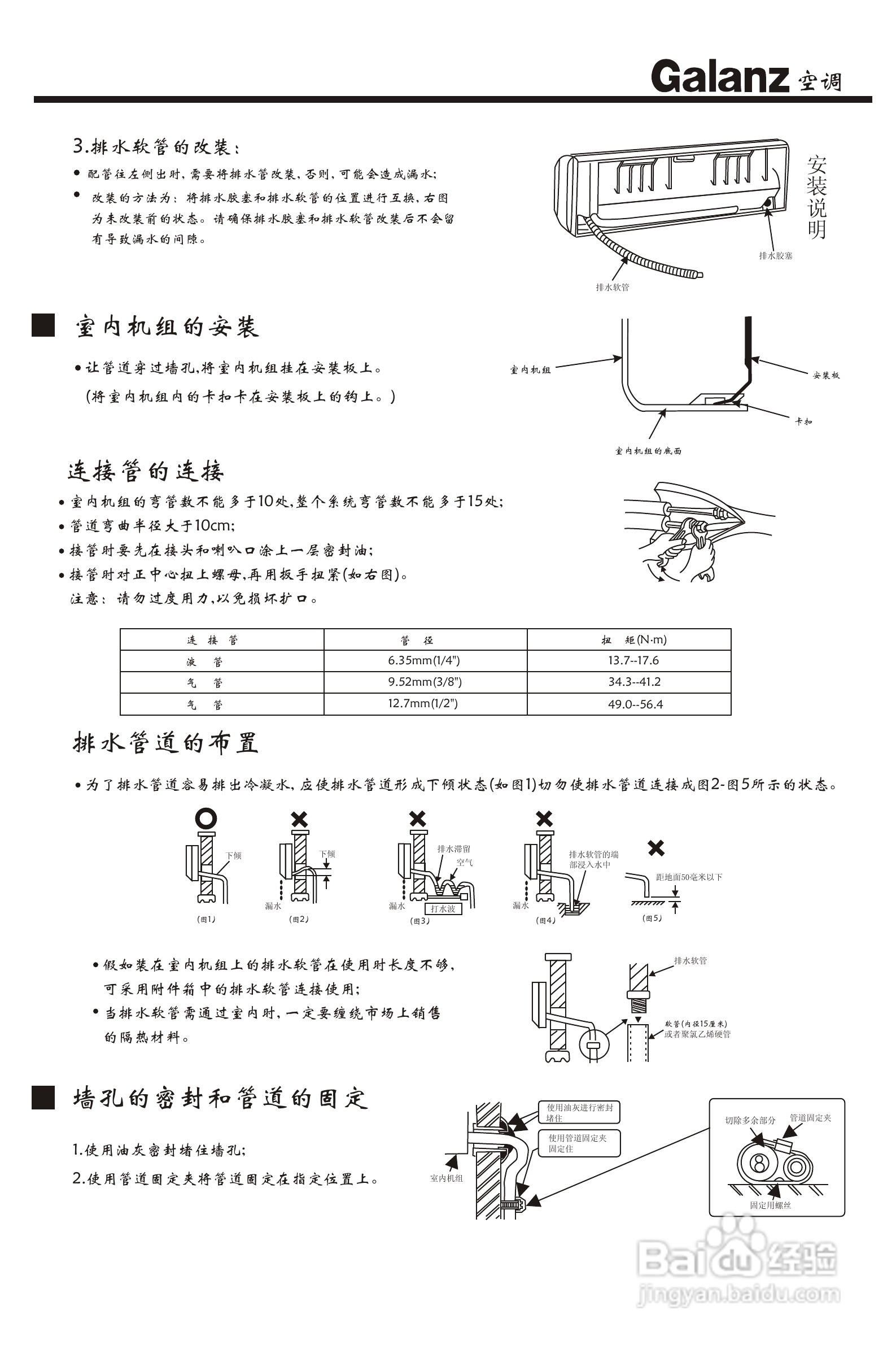 Galanz格兰仕KF-45GW/G1分体挂壁式房间空调器使用安装