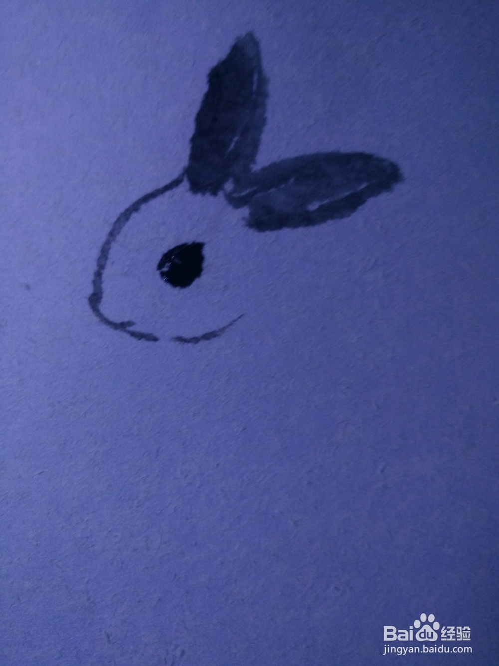怎么画水墨小兔子