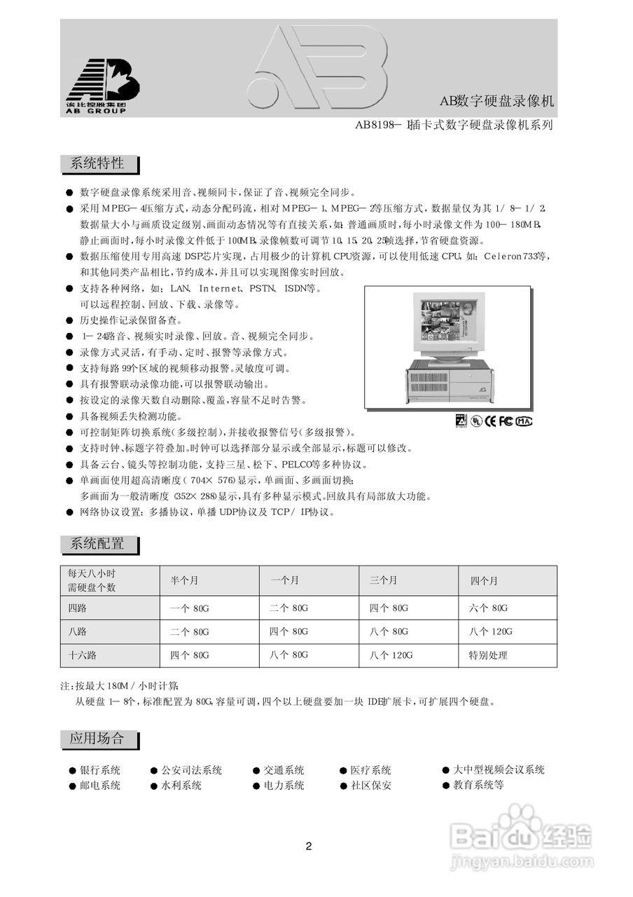 AB8198-I插卡式数字硬盘录像机说明书