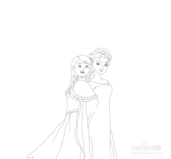 艾莎和安娜怎么画