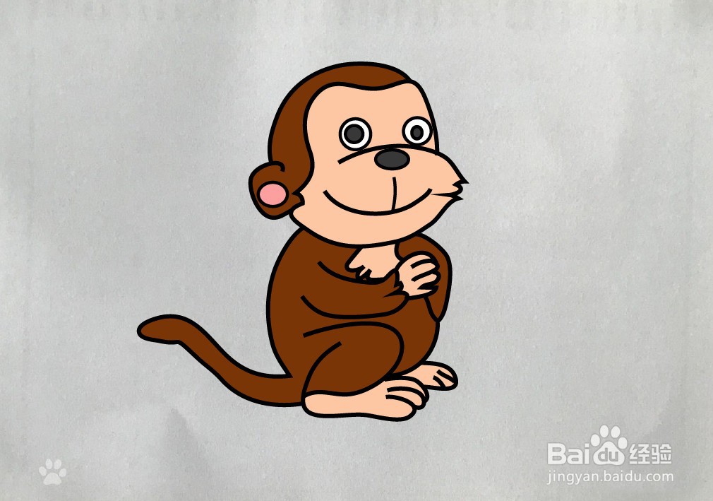 【简笔画】呆萌的小猴子画法