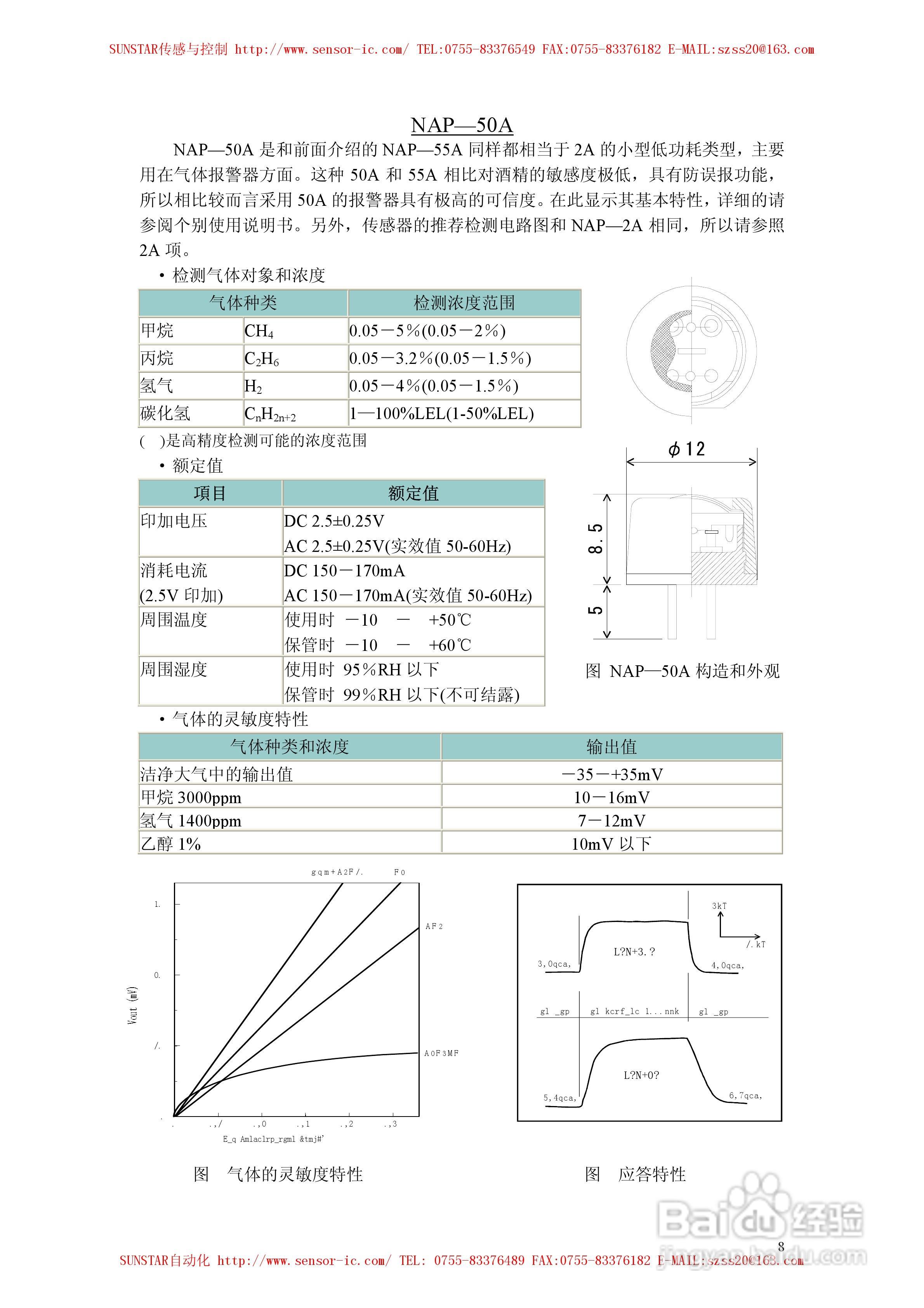 MAP-100A系列工业用可燃性气体传感器使用说明书:[3]