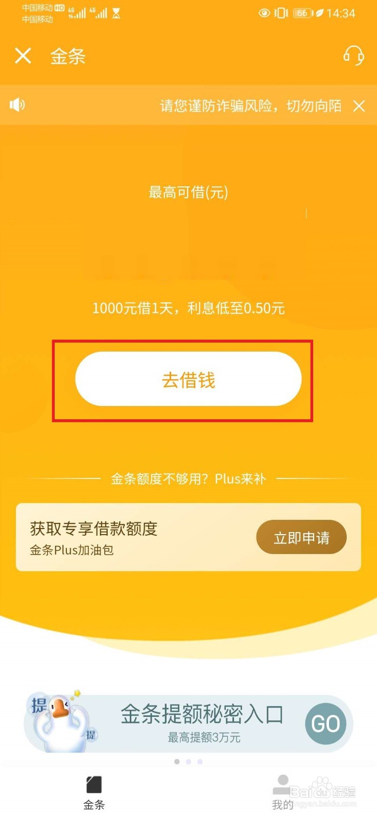 京东金融白条有额度怎么借不出来