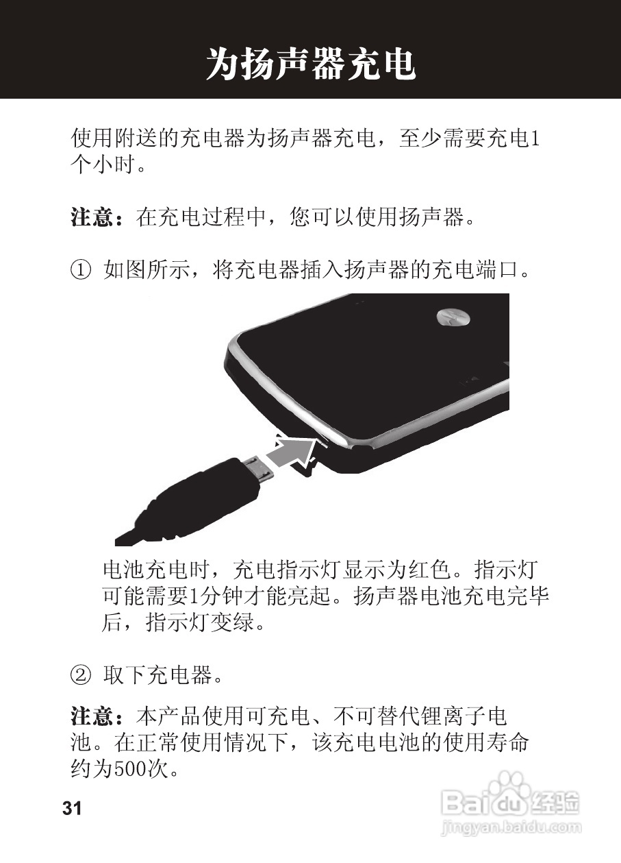 摩托罗拉EQ5蓝牙扬声器使用说明书:[4]