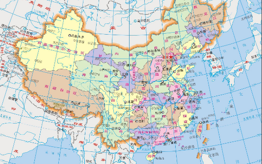 中国地图上的四大极点