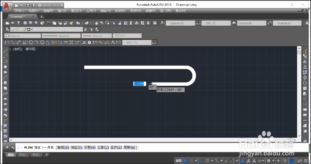 CAD如何画弯曲箭头？