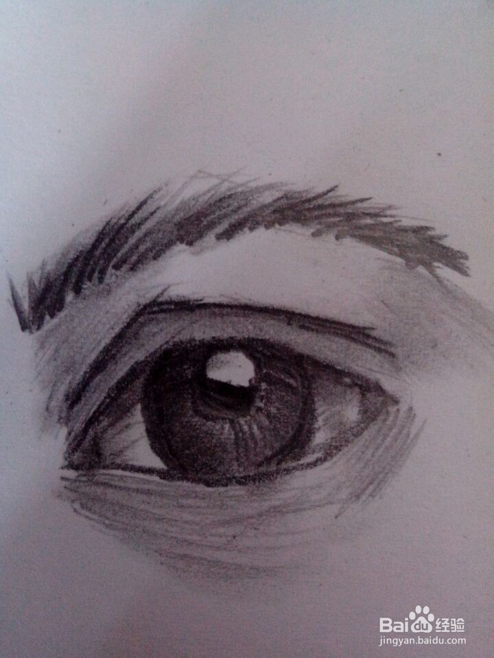 眼睛的素描快速绘画