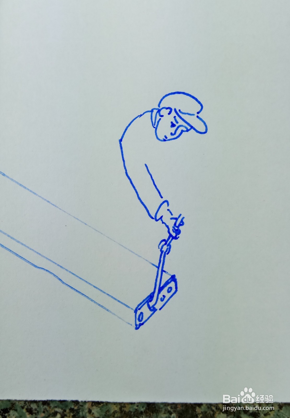 怎样画儿童简笔画钩出一个水泥板？