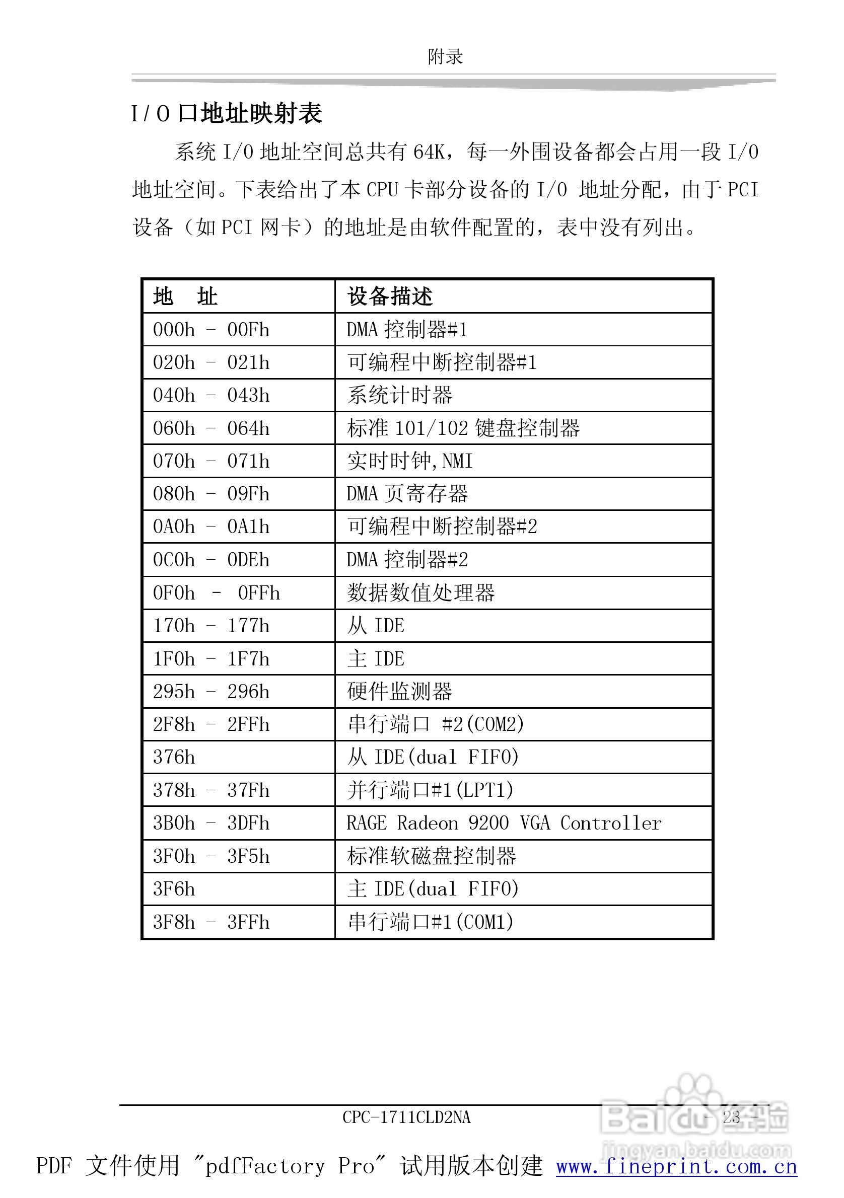 研祥CPC-1711CLD2NA工业级CPU板卡说明书:[3]