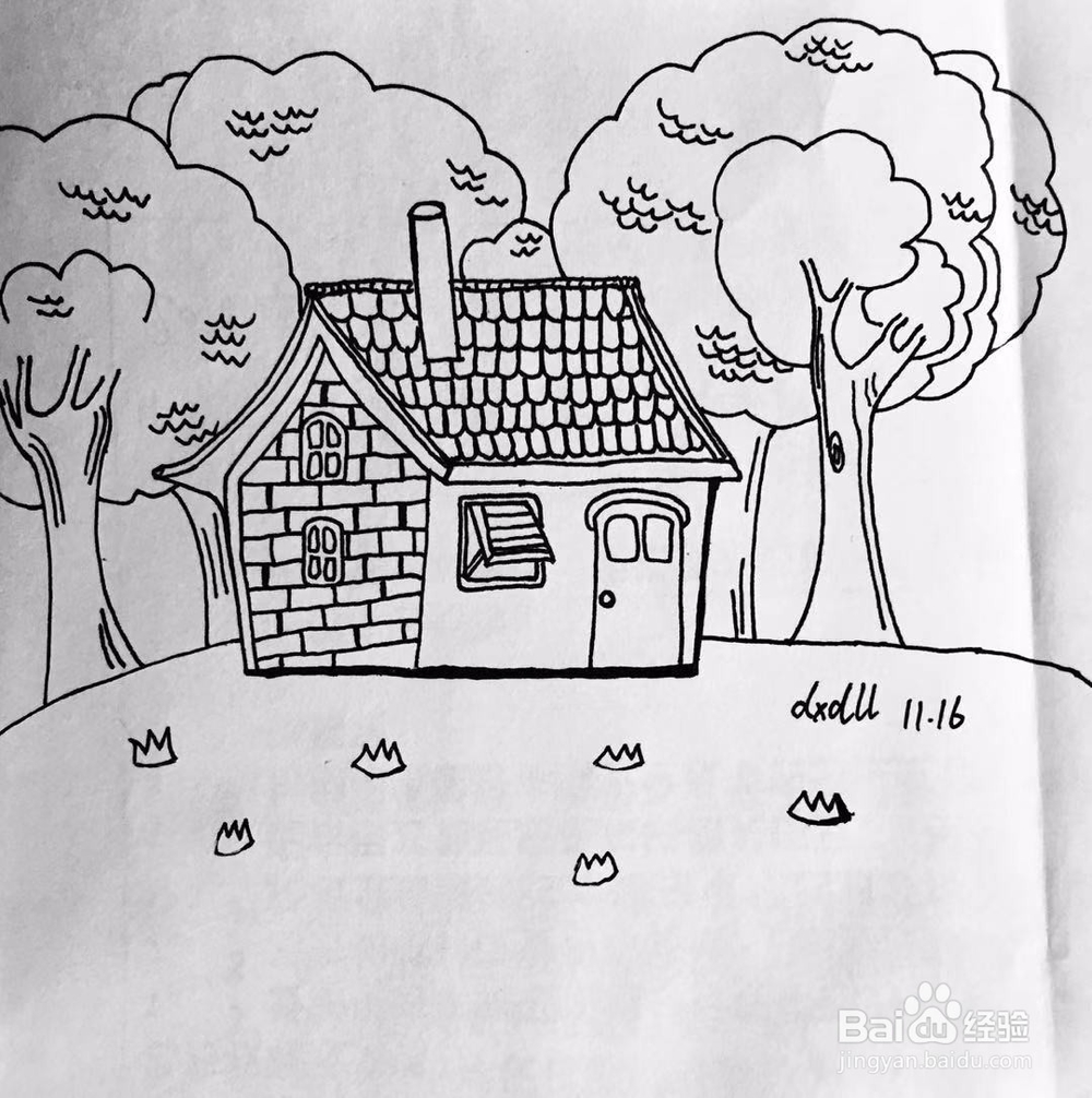 茉莉手绘之林间小屋