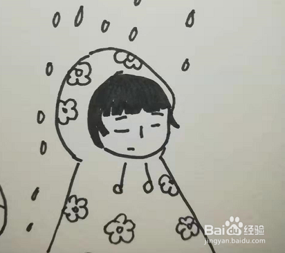 <b>穿雨衣的小女孩的简笔画怎么画</b>