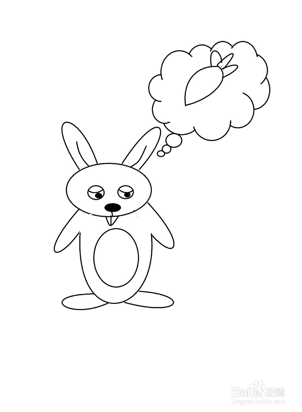 怎样画想吃萝卜的小兔子