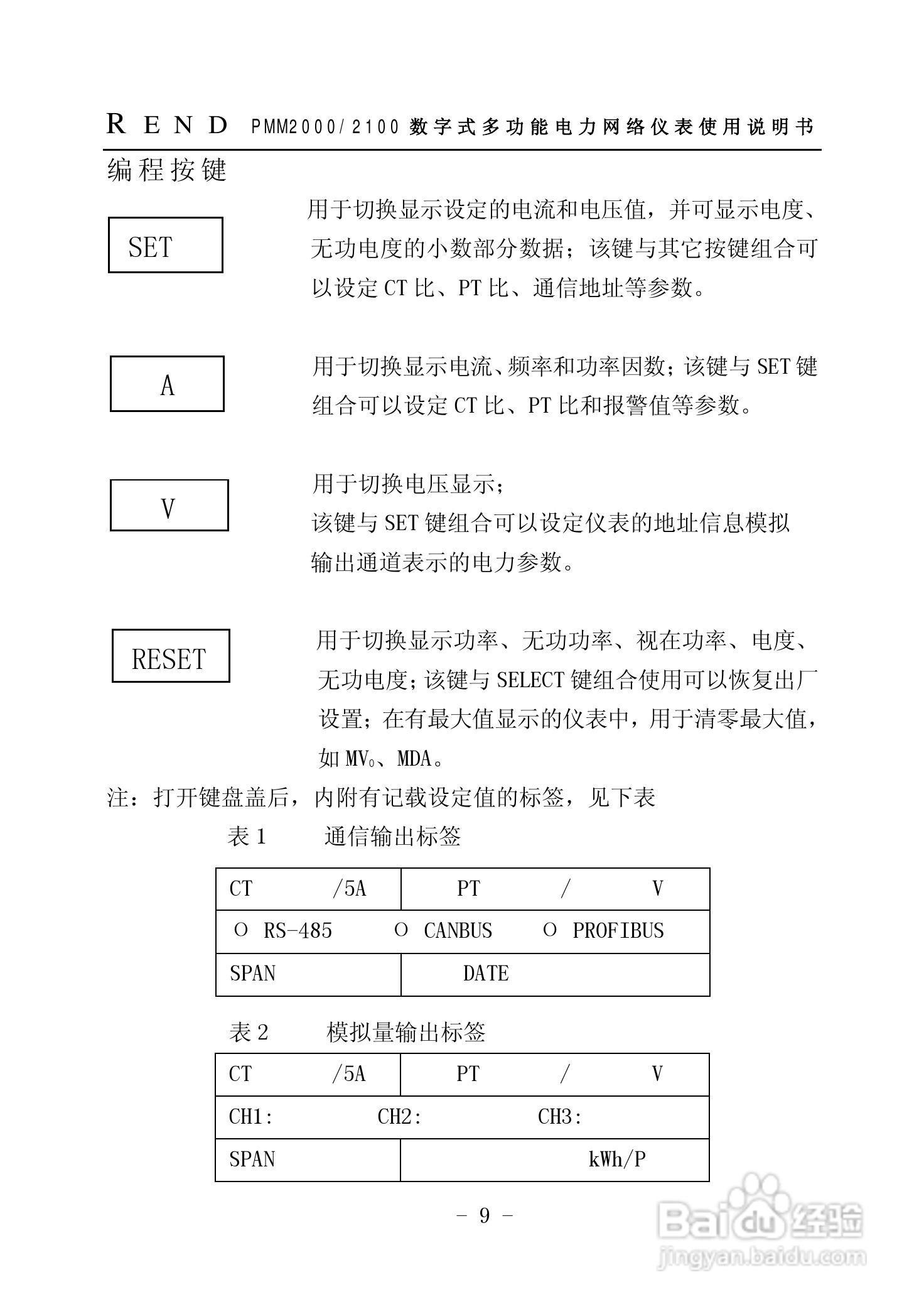 PMM2000/2100 数字式多功能电力网络仪表使用说明书:[1]