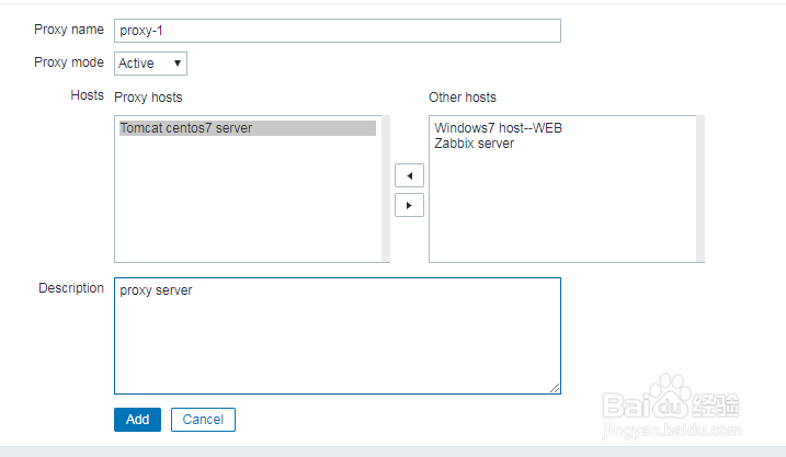 如何在zabbix中增加代理？