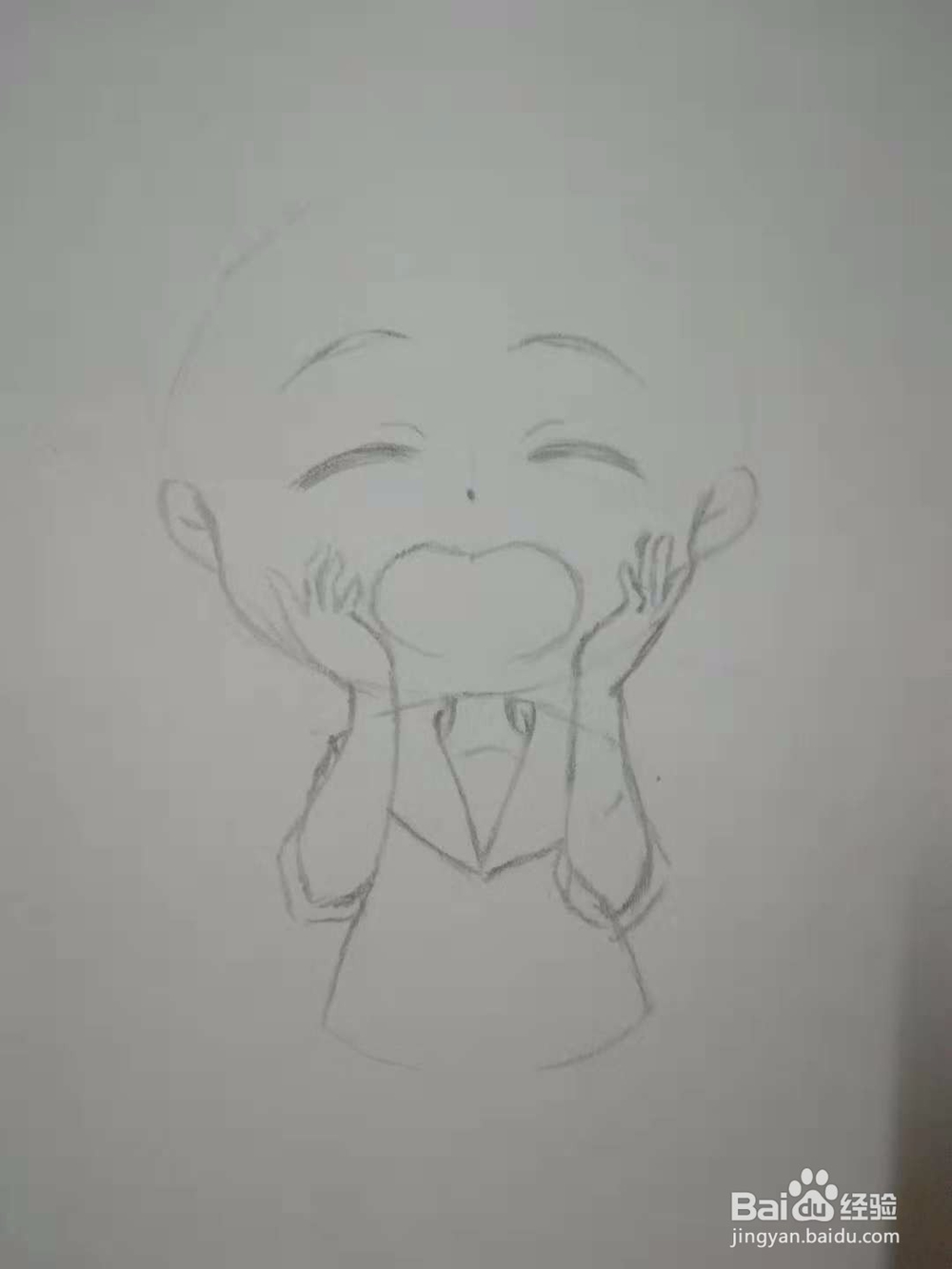 尖叫的3头身Q版漫画水手服少女人物手绘自学教程