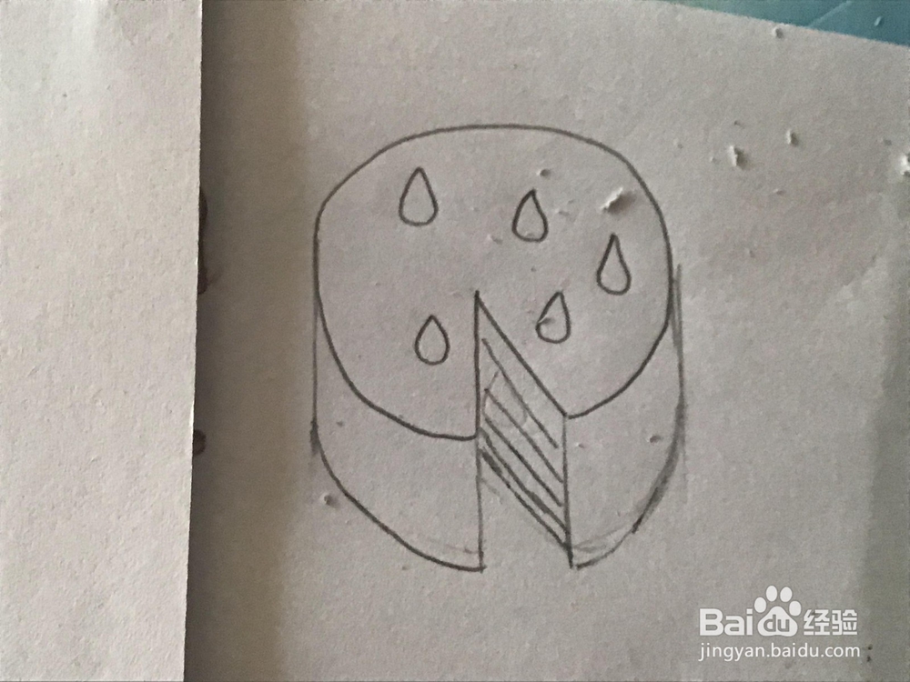 草莓蛋糕 简笔画 详细绘画步骤教程！