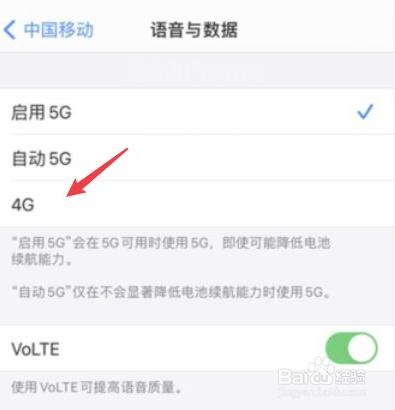 苹果怎么关闭5g网络