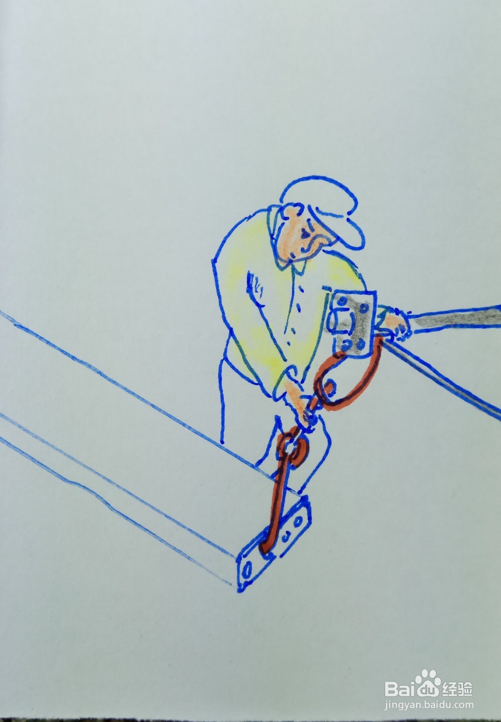 怎样画儿童简笔画钩出一个水泥板？