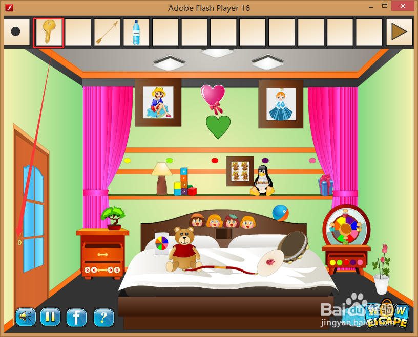 Flash游戏攻略：[46]逃出孩子的迷你卧室