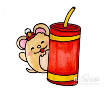 怎么画鼠年鞭炮