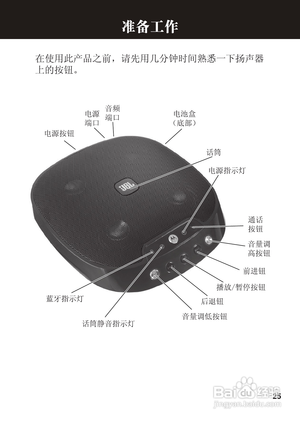摩托罗拉EQ7蓝牙扬声器使用说明书:[3]