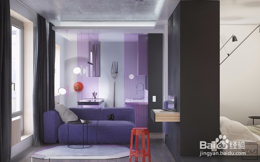 大胆的装饰主题,小公寓的软装设计