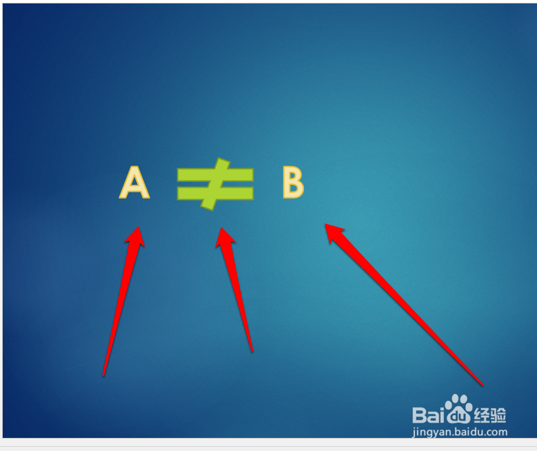 怎样输入PPT不等于号