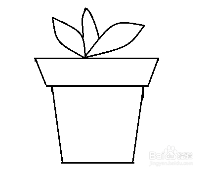 如何画盆栽的简笔画