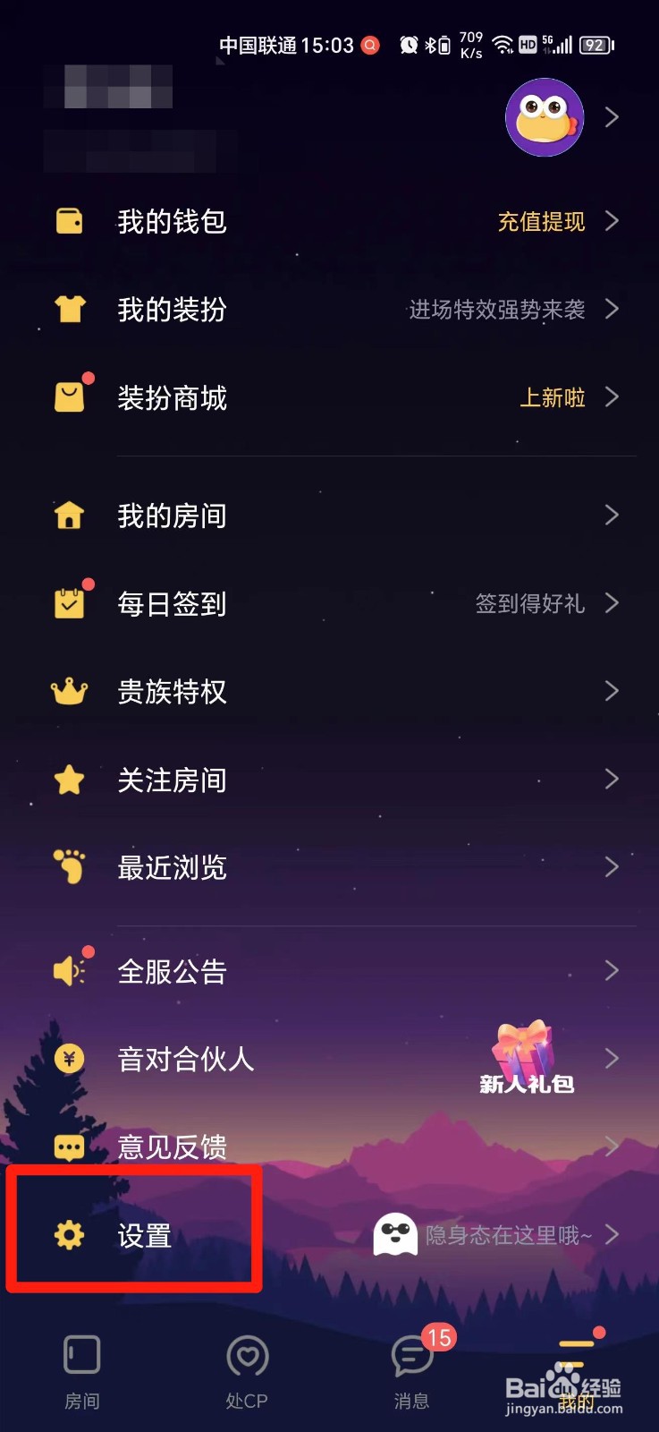 音对语聊APP怎么隐身上线
