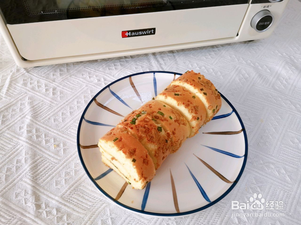 香葱肉松蛋糕卷的做法