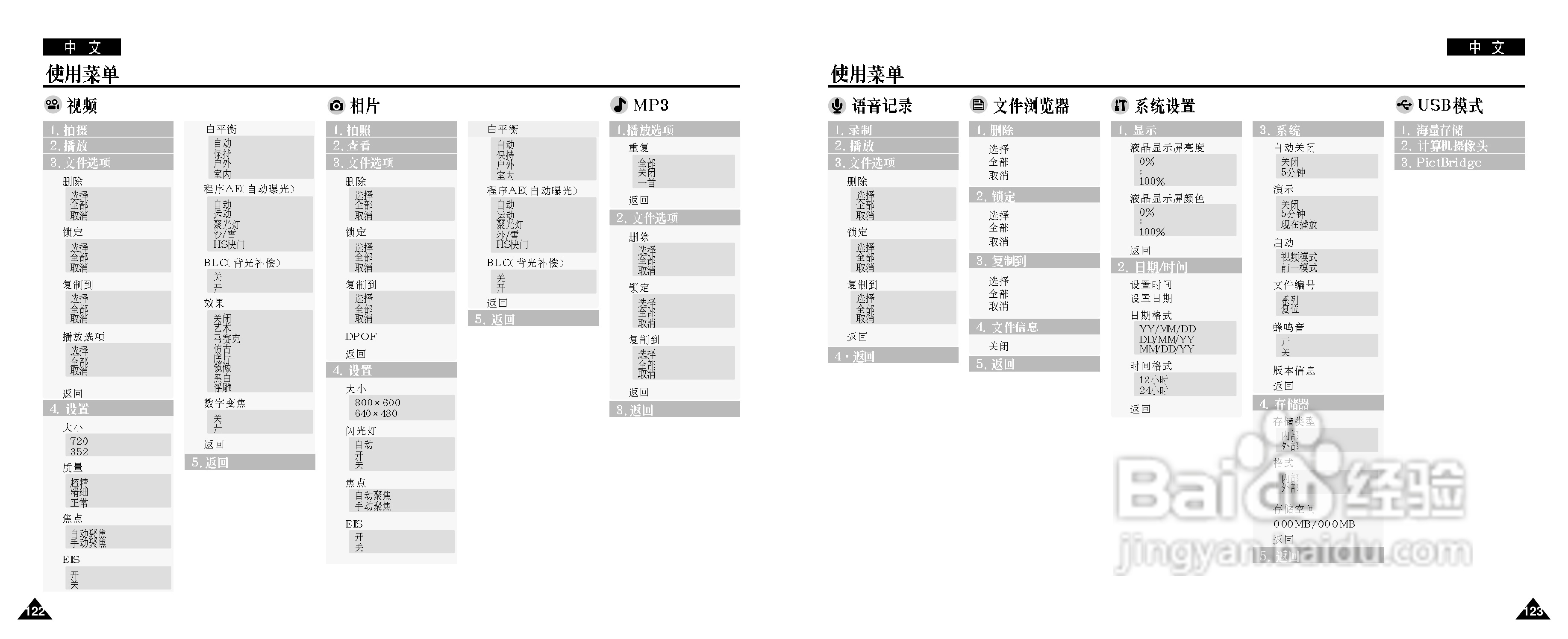 三星VP-M110摄录一体机使用说明书:[7]