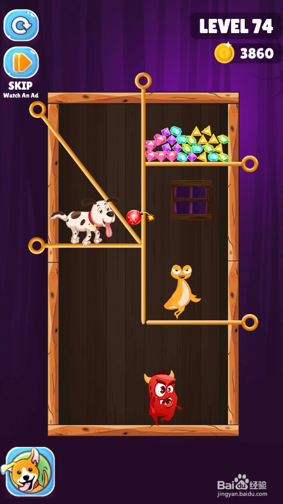 Save The Puppy的LEVEL 74如何过关？