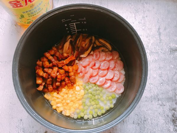 时蔬肉丁煲仔饭