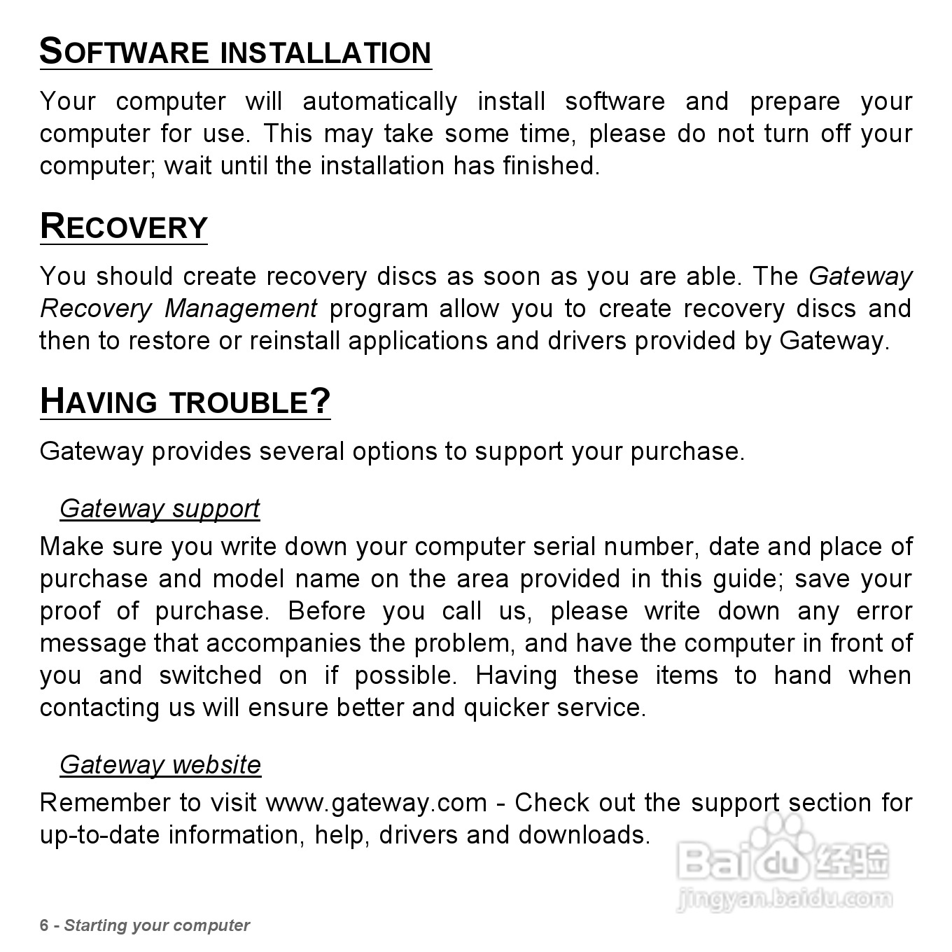 捷威Gateway VG50HC笔记本电脑使用说明书:[1]